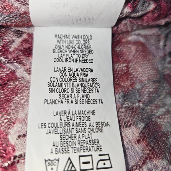 Serengeti Womens Large Open Front Lace Top Cover Up Topper Floral Sheer Vacation - Picture 11 of 11